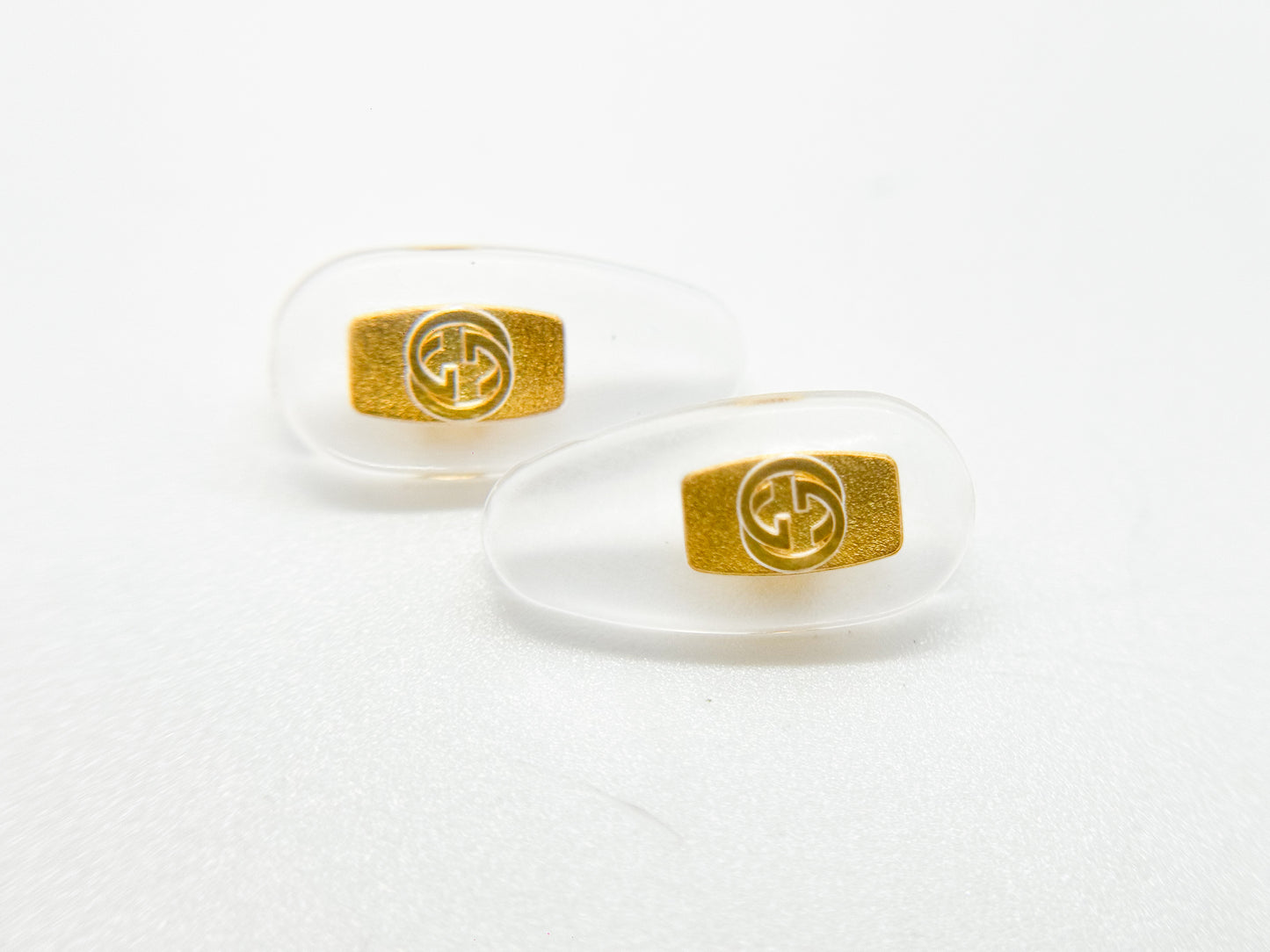Gucci Nose Pads – Transparent Silicone with Gold Logo