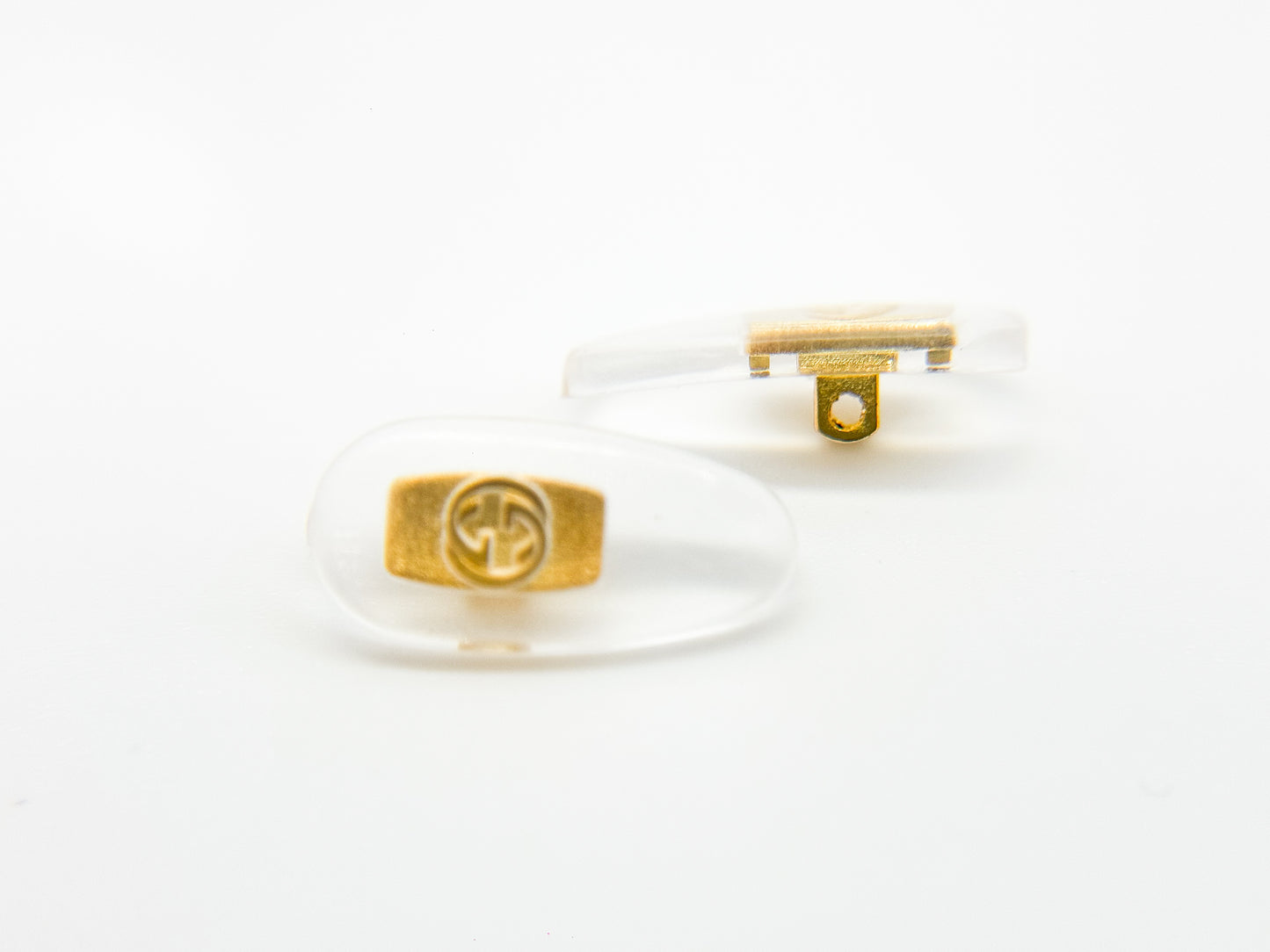 Gucci Nose Pads – Transparent Silicone with Gold Logo