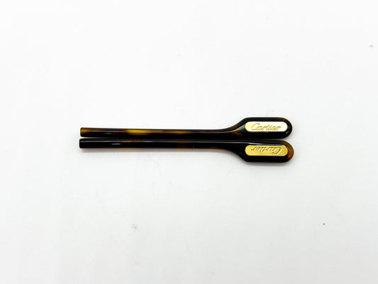 Cartier Temple Tips – Tortoise Shell Acetate with Gold Logo
