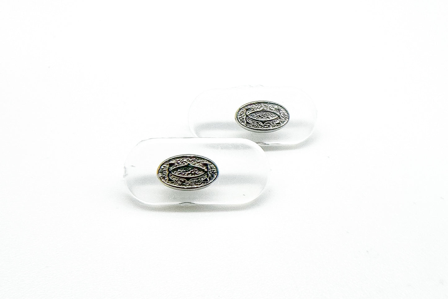 Cartier Nose Pads – large Transparent Silicone with Silver Logo (Copy)