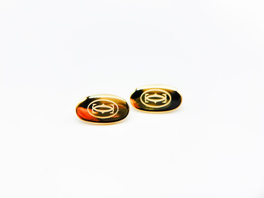 Cartier Logo Medallions – Gold/Black (2 pcs, Oval Emblem Inserts)